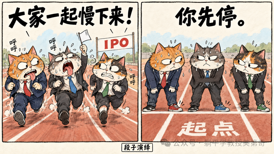 大家一起慢下来。至于谁先慢,是下一个议题。